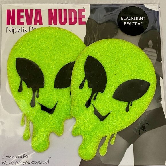 👽🔥MELTING Extraterrestrial Glow Pasties - Picture 2 of 3